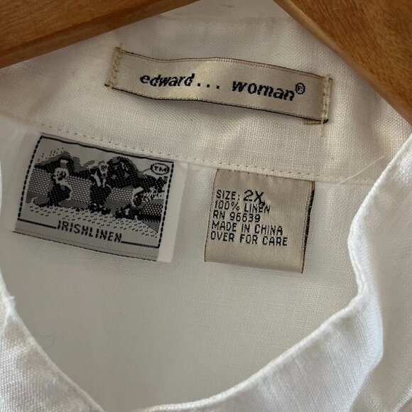 Edward Woman's Plus-Size Embroidered Linen Bohemian Summer Tank Top Sz 2x - Picture 4 of 8